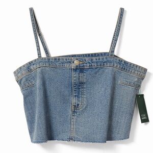 Wild Fable Light Blue Denim Crop Top